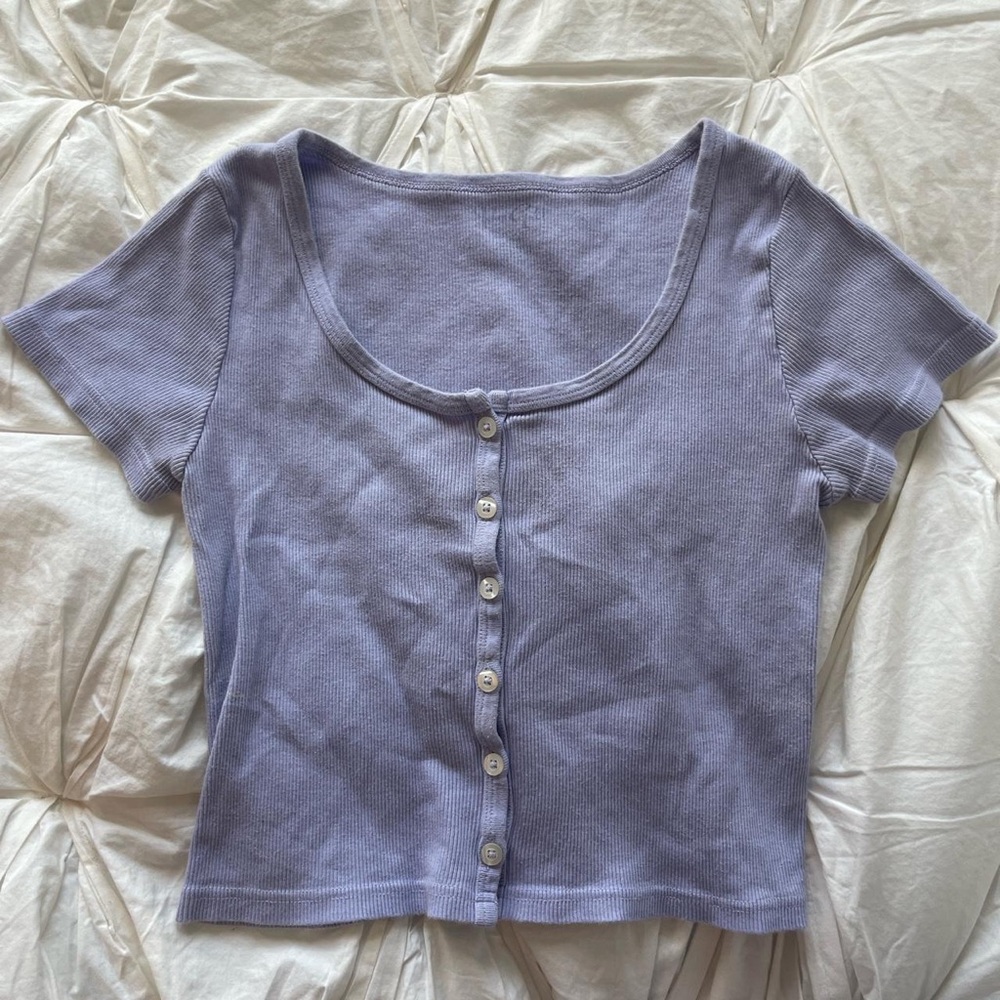 John Galt - Purple Zelly Short Sleeve Top - Picture 2 of 2